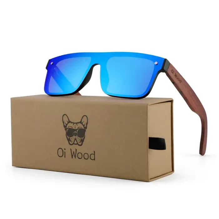Lunettes de soleil Oi Wood pour hommes et femmes, polarisées, carrées, anti-éblouissement, pour cond