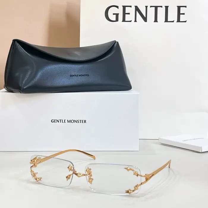 GENTLE MONSTER MOSH Lunettes de soleil sans monture de marque de créateur, monture en alliage classi