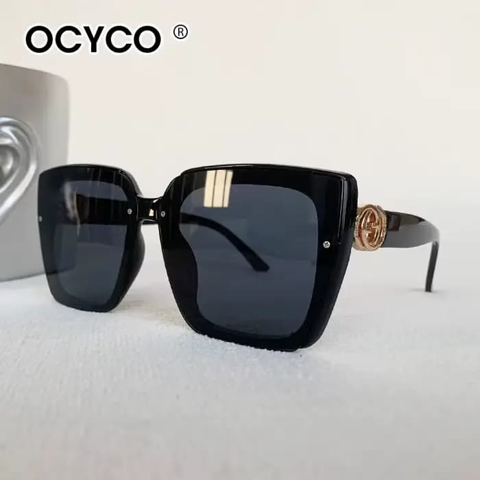 Lunettes de soleil de marque OCYCO pour femmes, monture carrée classique, grande taille, design rect