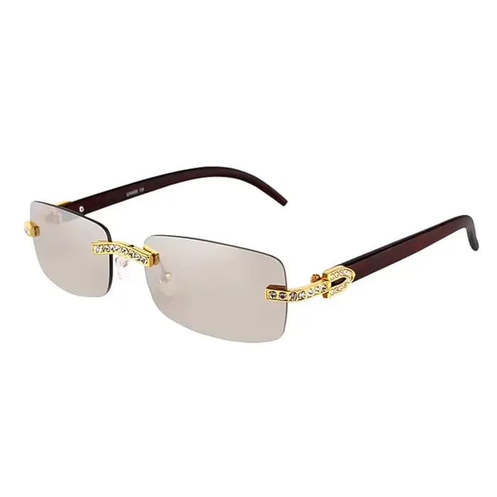 KENBO 2024 Vintage sans monture Rectangle lunettes de soleil pour femmes hommes luxe lunettes de sol