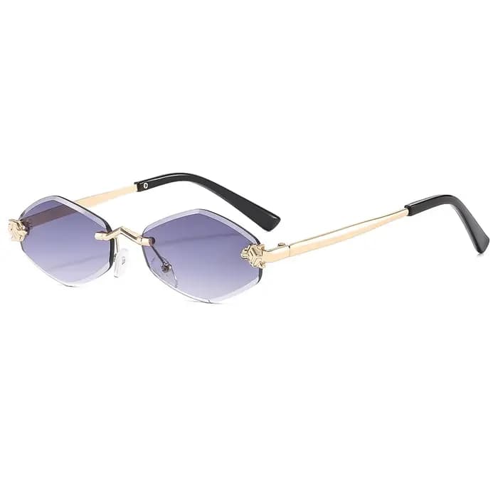 Mode petites lunettes de soleil polygonales pour femmes marque de luxe marron losange lunettes de so