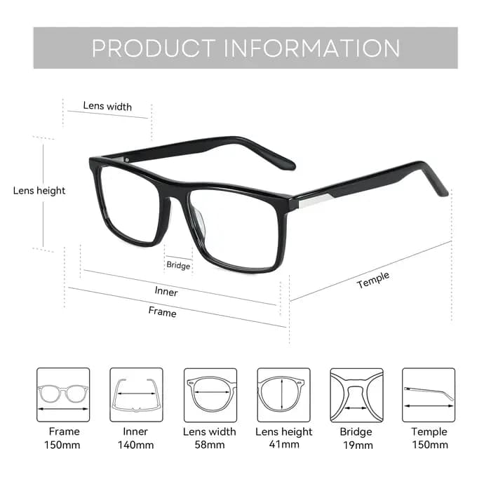 ZENOTTIC tendance lunettes optiques en acétate grand cadre carré solide épissage lunettes mode sans