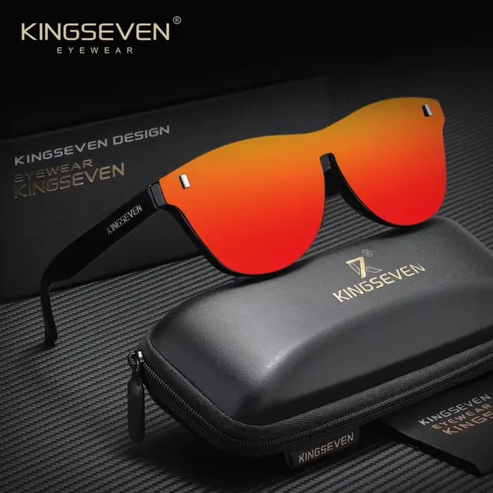 KINGSEVEN Lunettes de soleil polarisées sans monture UV400 pour femmes, design tendance, style rétro