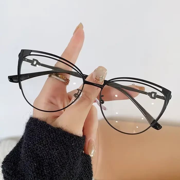 Lunettes photochromiques œil de chat pour dames, verres optiques transparents en métal populaires, l