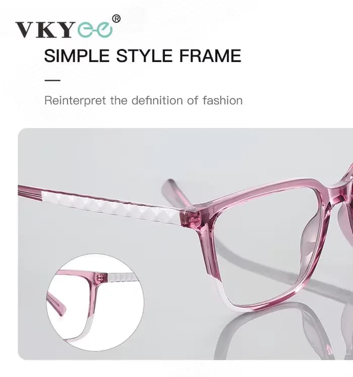 VKYEE Simple carré grand cadre Design de mode lunettes pour femmes Anti-lumière bleue personnalisabl