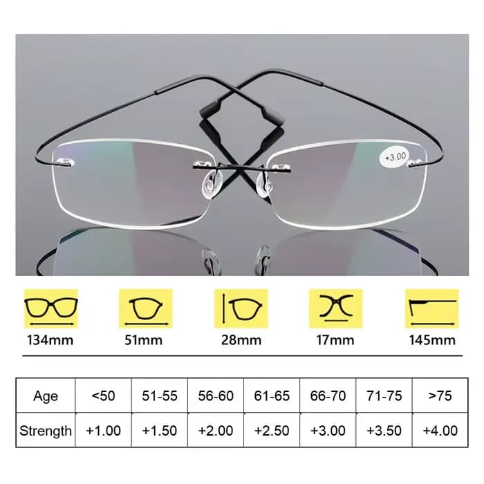 Lunettes de lecture sans monture en titane à mémoire de forme pour hommes et femmes, ultralégères, p