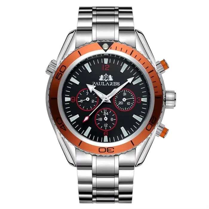 Montre automatique pour hommes, mouvement mécanique à remontage automatique, bracelet en caoutchouc,