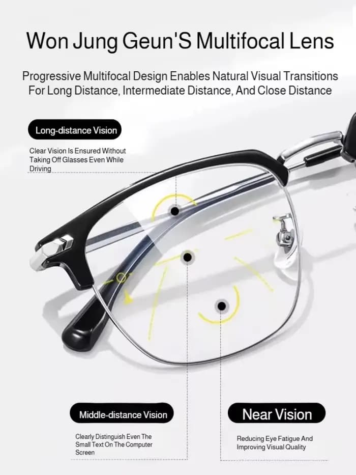 Lunettes de lecture intelligentes haute définition pour la vue de près et de loin, ajustement automa