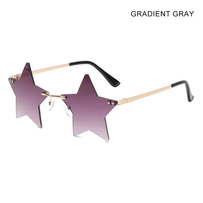 Lunettes de soleil en forme d'étoile sans monture pour femmes et hommes, lunettes de soleil pentagra