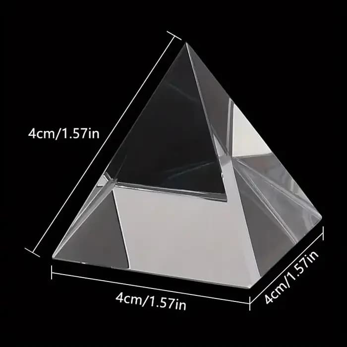 Prisme en cristal de verre optique polyédrique, longueur latérale de 40mm, pyramide rectangulaire, d