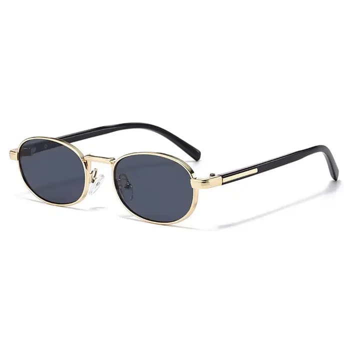 Lunettes de soleil ovales Vintage en métal pour hommes et femmes, élégantes, rétro, Protection UV400