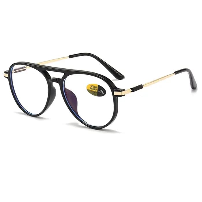 Double pont pilote grand Anti lumière bleue lunettes de lecture femmes hommes clair lentille lunette