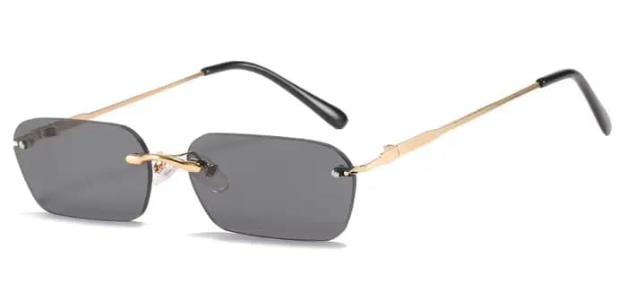 Petites lunettes de soleil Vintage sans bords pour femmes, verres rectangulaires transparents, Desig