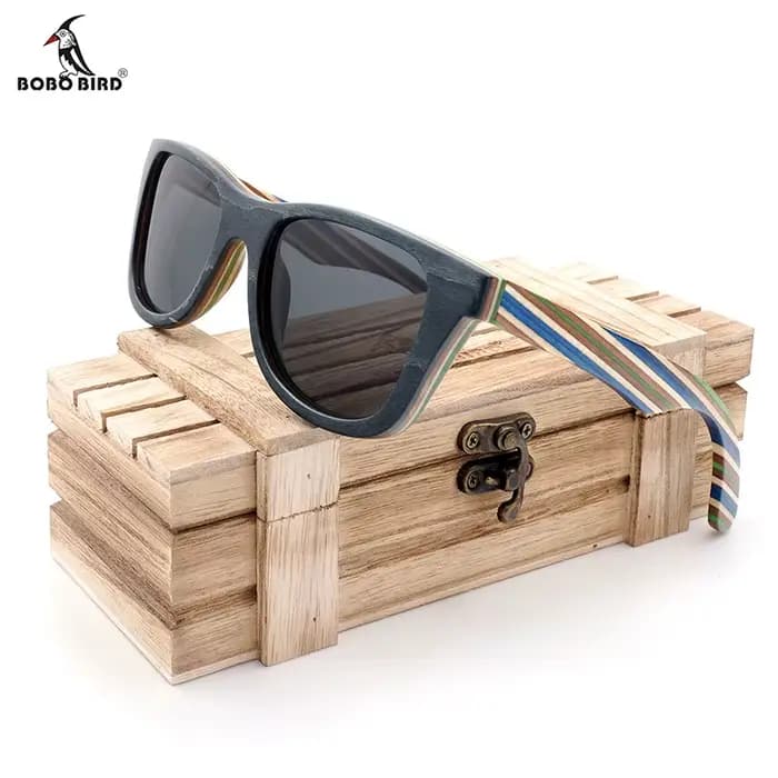 BOBO BIRD – lunettes de soleil polarisées en bois pour femme et homme, verres solaires, avec boîte e
