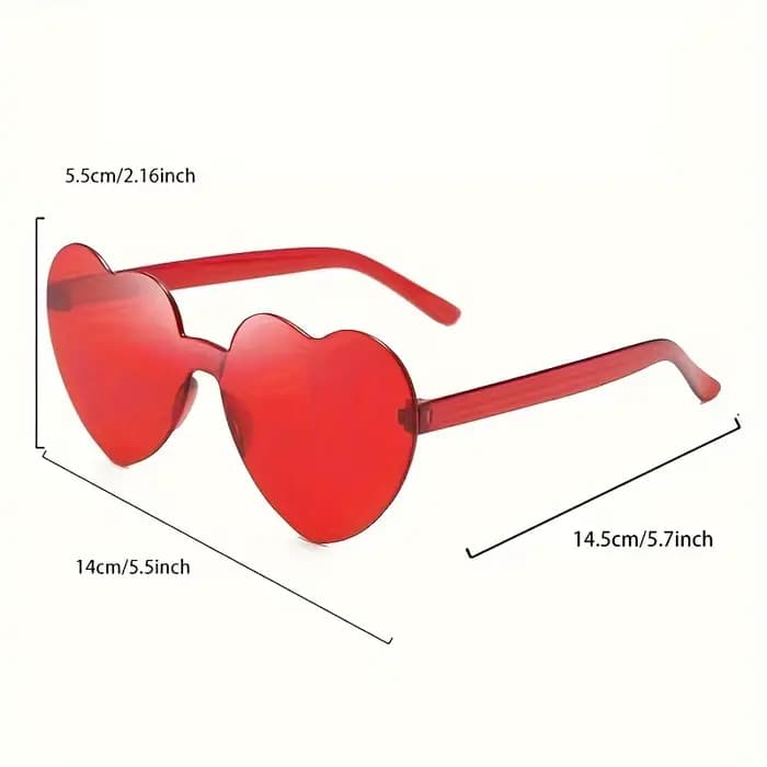 30 paires par ensemble lunettes de soleil en forme de coeur mignon sans monture couleur unie plage v