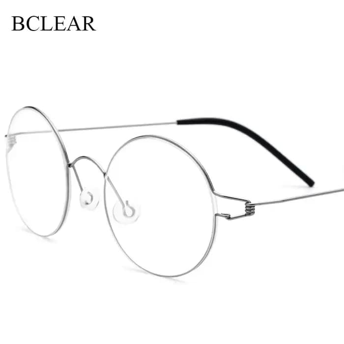 BCELAR-Lunettes de Myopie Ultralégères à Monture Ronde pour Homme et Femme, Accessoire Coréen avec J