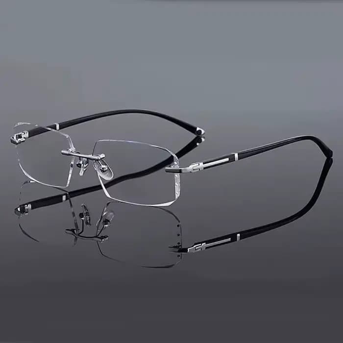 Lunettes de presbytie anti-bleu sans cadre pour hommes, lunettes à bords coupés, lunettes claires, a
