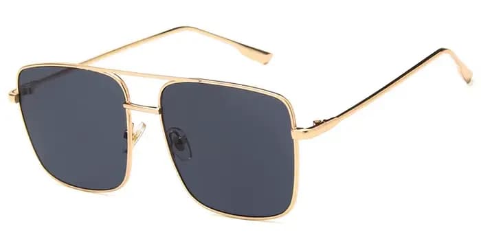 Lunettes de soleil surdimensionnées en métal pour femmes, mode, luxe, lunettes carrées