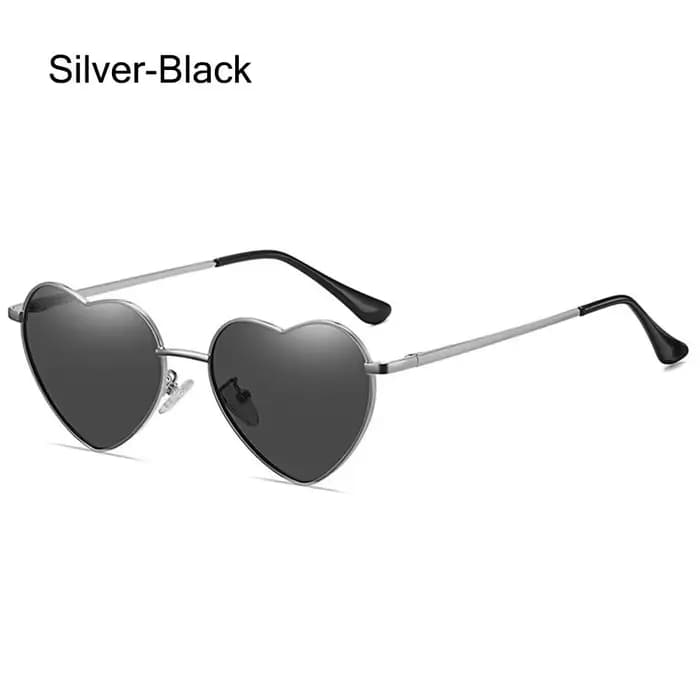 Lunettes de soleil rétro en forme de cœur pour femmes, monture en métal, lunettes de soleil colorées