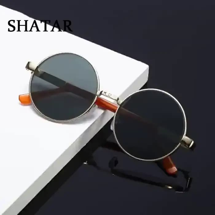 Shatar nouvelles lunettes de soleil verre cristal lentille synthétique pour hommes femmes cadre rond