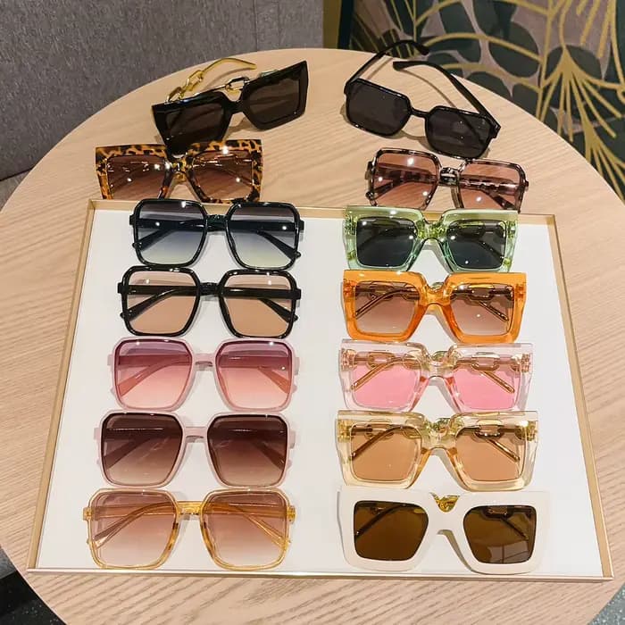 Ensemble de lunettes à monture carrée pour femmes, style de rue polyvalent, fête, plage, élégant, eu