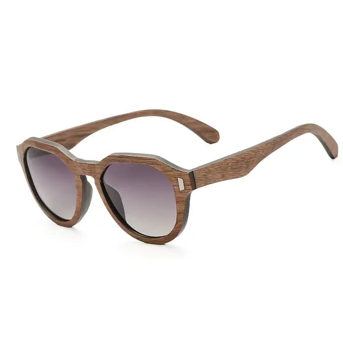 Lunettes de soleil polarisées UV400 en noyer noir avec intercouche, design rétro, haute qualité, pou
