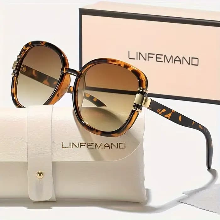 LINFEMAND Lunettes de soleil ovales surdimensionnées pour femmes, style élégant et intellectuel, cad