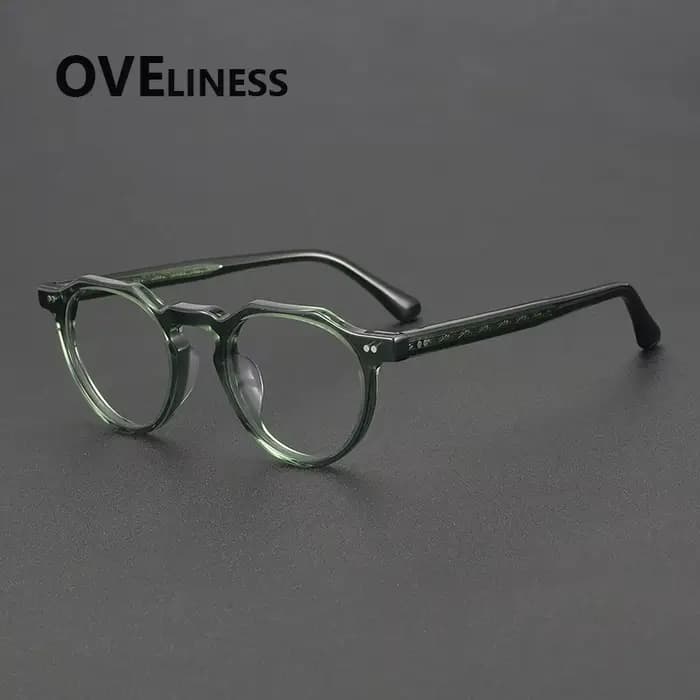 2026 Vintage rond acétate lunettes cadre pour hommes rétro lunettes montures femmes corée marque de