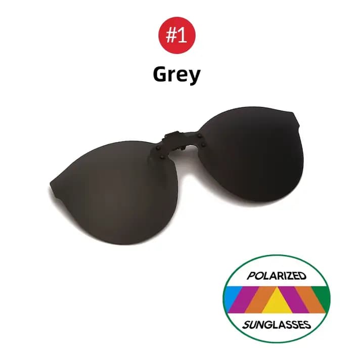 Lunettes de soleil à Clip rabattable pour hommes, verres polarisés, pêche, gris, changement de coule