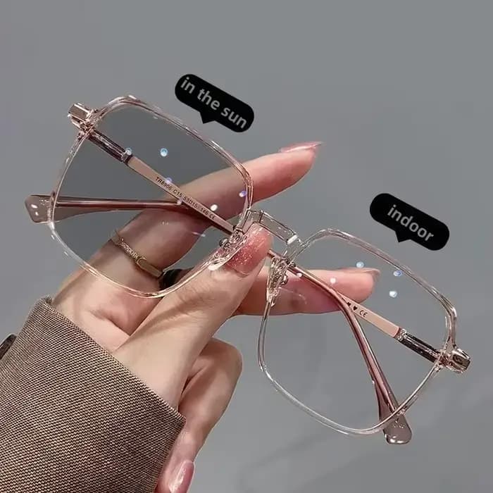 Lunettes de lecture photochromiques Anti-lumière bleue pour femmes, grande monture, pour hypermétrop