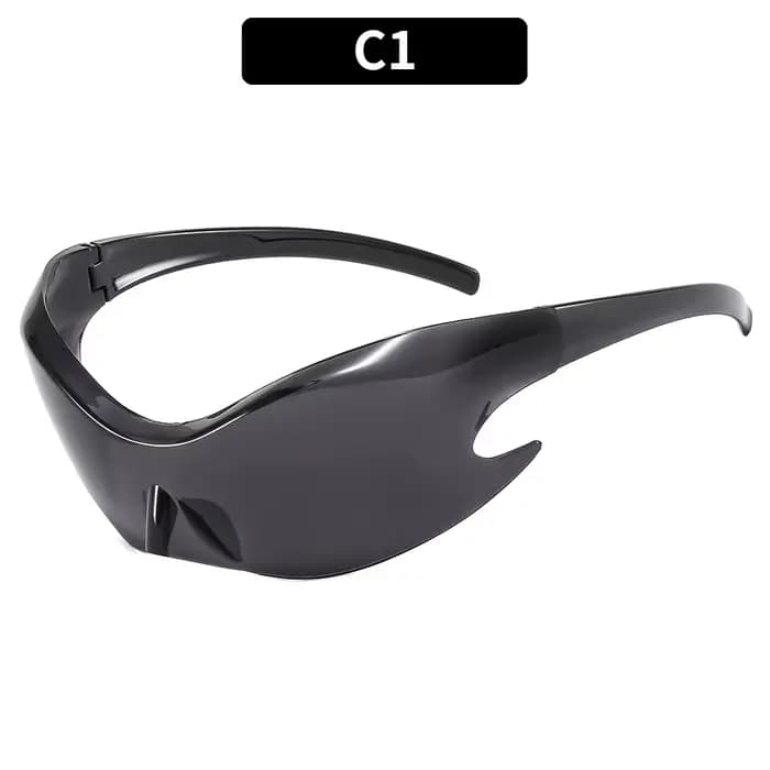 2025 lunettes de soleil futuristes Y2k pour hommes femmes marque une pièce miroir lunettes de soleil