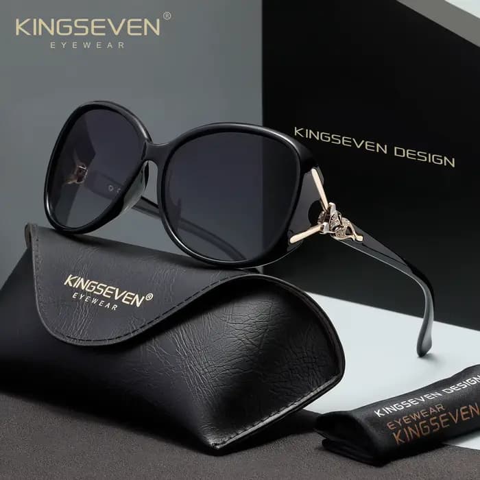 KINGSEVEN Lunettes de soleil tendance pour femmes, UV400 polarisées, anti-éblouissement, forme ovale