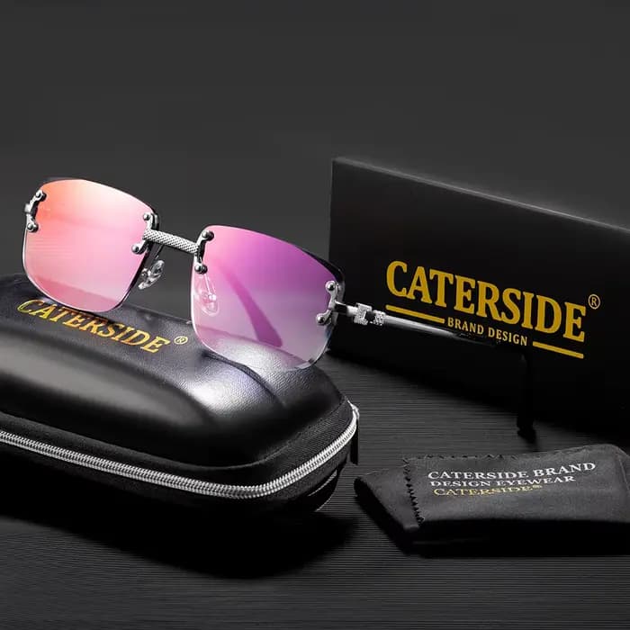 CATERSIDE mode lunettes de soleil sans cadre hommes femmes luxueux fête en plein air lunettes de sol