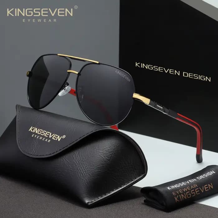 KINGSEVEN Lunettes de soleil polarisées classiques pour hommes et femmes, style aviateur, accessoire