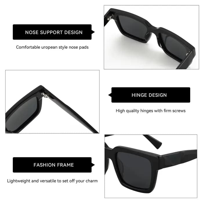 ZENOTTIC 2026 Lunettes de soleil polarisées carrées rétro unisexes, style vintage tendance, protecti