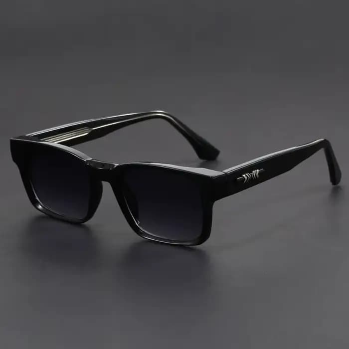 Lunettes de soleil anti-UV à monture carrée noire et imprimé léopard, style rétro et tendance, pour