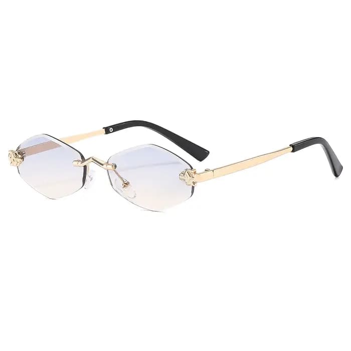 Lunettes de soleil carillon polygonales, verres dégradés, nuances métalliques, marque de luxe, petit