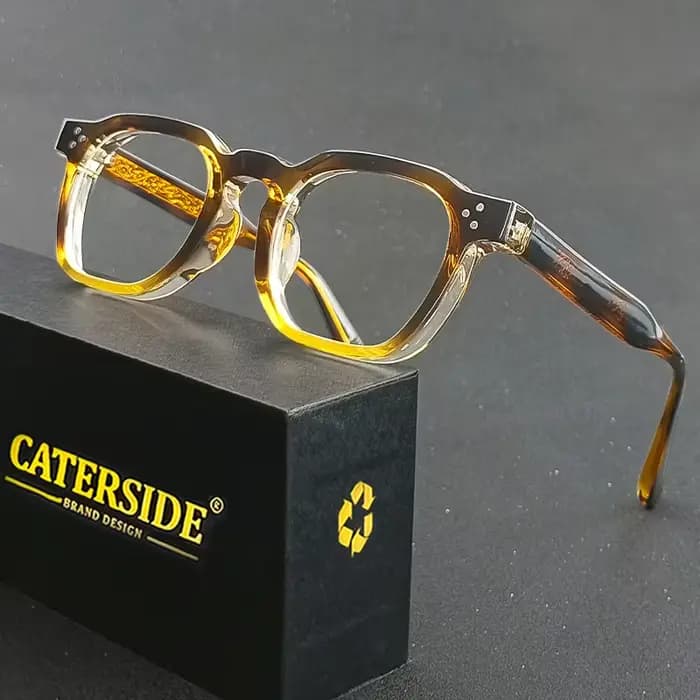 Caterside Nouvelles Lunettes Carrées Plates pour Hommes et Femmes, Monture Rétro en TR, Lunettes de