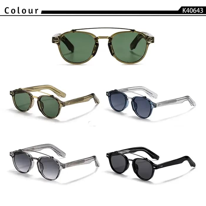 CATERSIDE Nouvelles Lunettes de Soleil RétroPilot pour Hommes, Design Classique à Double Pont, Lunet