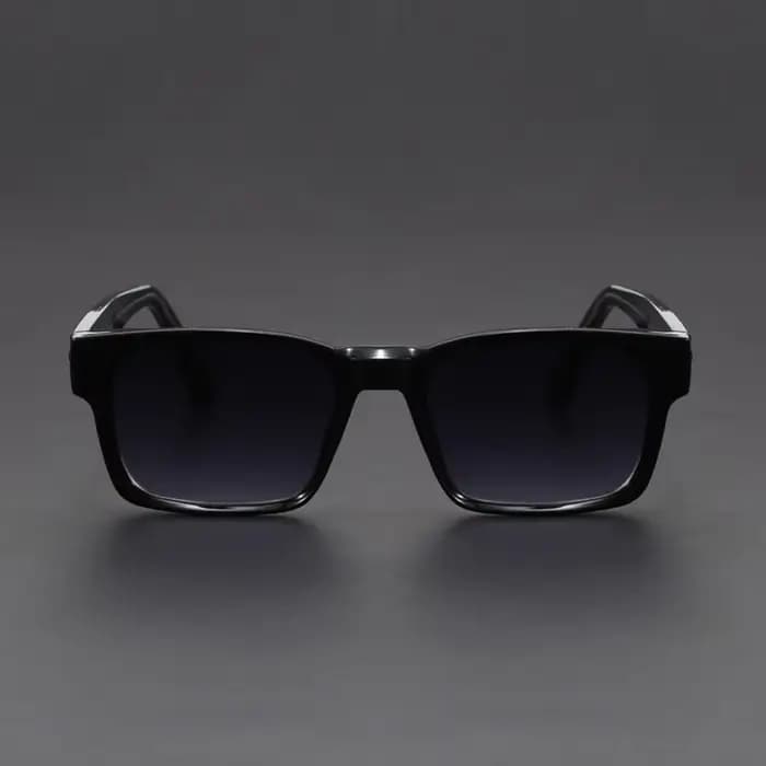 Lunettes de soleil anti-UV à monture carrée noire et imprimé léopard, style rétro et tendance, pour