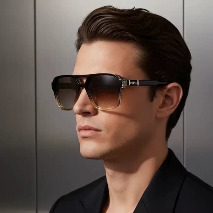 CATERSIDE mode Punk lunettes de soleil hommes cadre carré plat haut Double pont haute qualité lunett