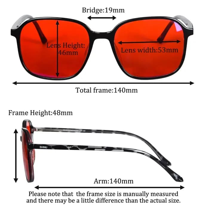Lunettes de style y2k pour hommes et femmes, verres rouges de forme carrée pour un meilleur sommeil,