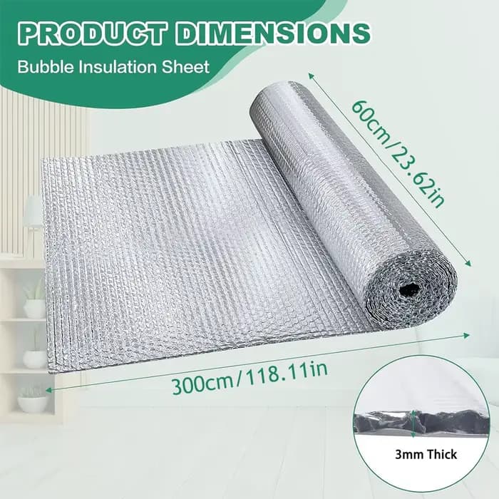 Film isolant réfléchissant en mousse d'aluminium à bulles 300/500/600mm – Barrière thermique pour fe