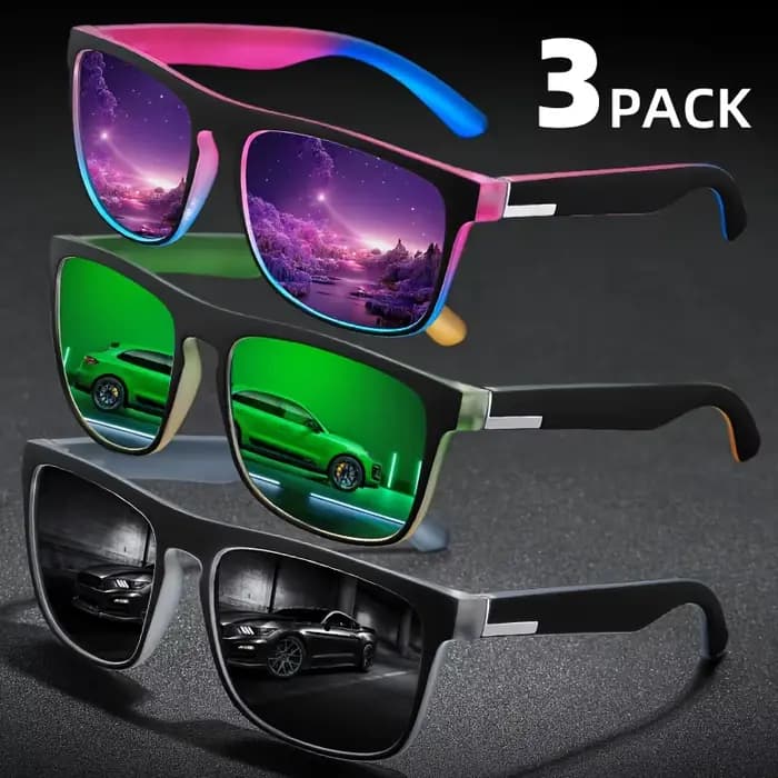 Lunettes de soleil polarisées carrées multicolores, dégradé fantastique, Anti-éblouissement UV400, p