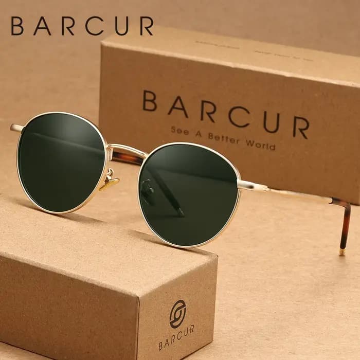 Lunettes de soleil polarisées BARCUR, fabriquées en acier inoxydable, lunettes de soleil légères pou