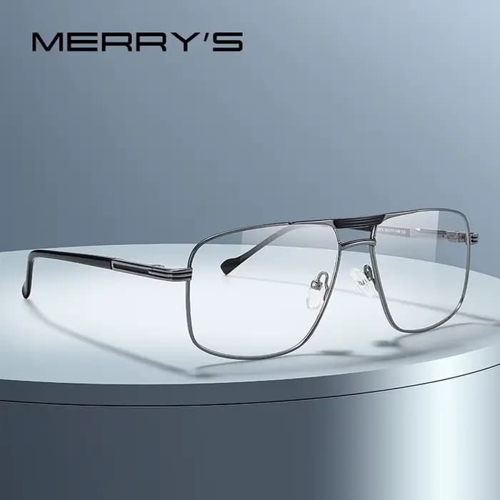 MERRYS DESIGN hommes classique carré lunettes optique cadre de luxe Double pont lunettes de Prescrip