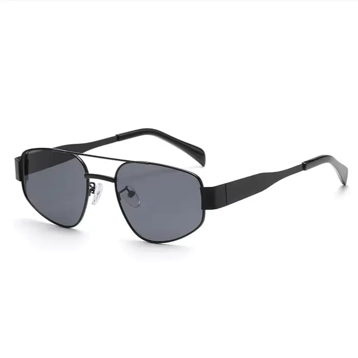 Lunettes de soleil pilote femmes lunettes de soleil cadre en métal Double pont hommes lunettes de co