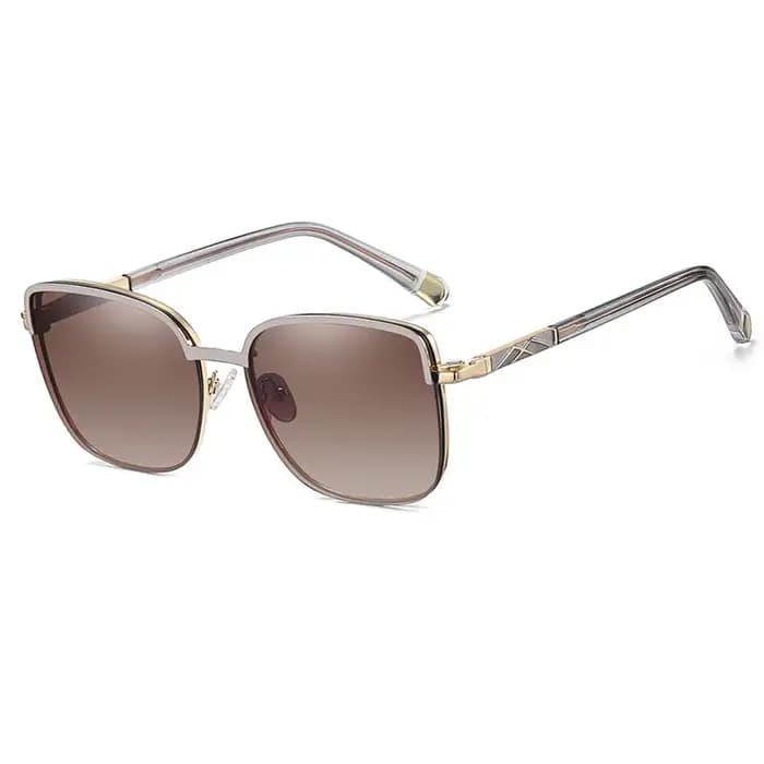 Nouvelles lunettes de soleil polarisées œil de chat en métal pour femmes, avec clip magnétique pour