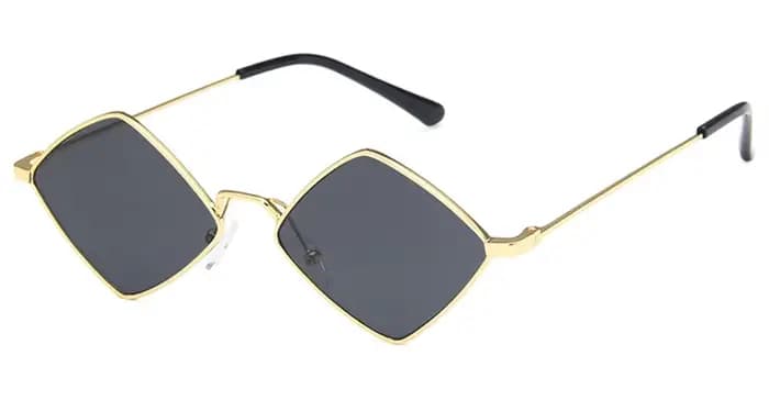 Hipster polygone femmes lunettes de soleil irrégulière Vintage petit cadre losange dames lunettes de