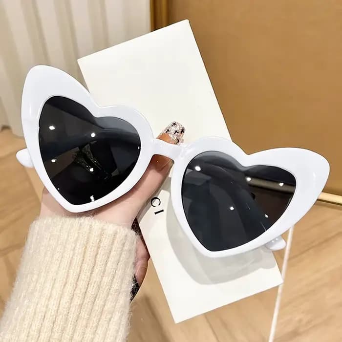 Lunettes de soleil Vintage rétro Instagram en forme de cœur, transparentes, roses, brillantes, pour